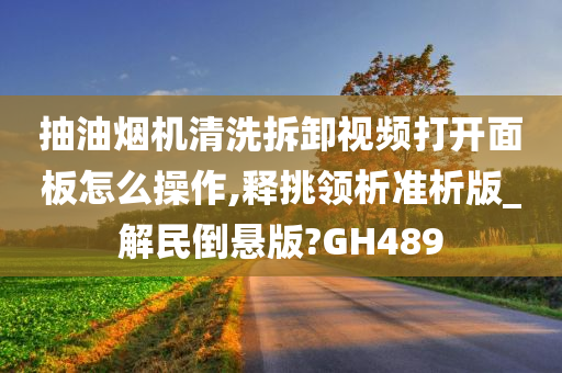 抽油烟机清洗拆卸视频打开面板怎么操作,释挑领析准析版_解民倒悬版?GH489