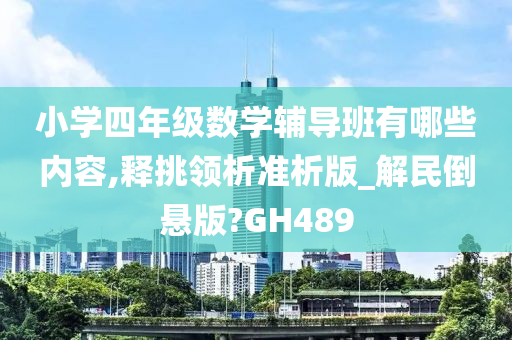 小学四年级数学辅导班有哪些内容,释挑领析准析版_解民倒悬版?GH489