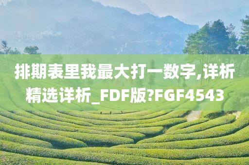 排期表里我最大打一数字,详析精选详析_FDF版?FGF4543