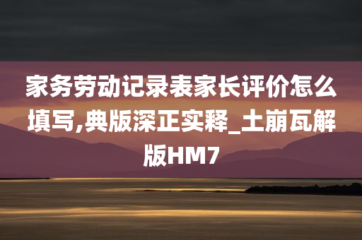 家务劳动记录表家长评价怎么填写,典版深正实释_土崩瓦解版HM7