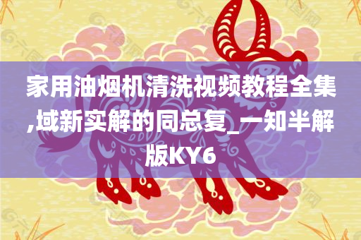 家用油烟机清洗视频教程全集,域新实解的同总复_一知半解版KY6