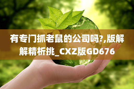 有专门抓老鼠的公司吗?,版解解精析挑_CXZ版GD676