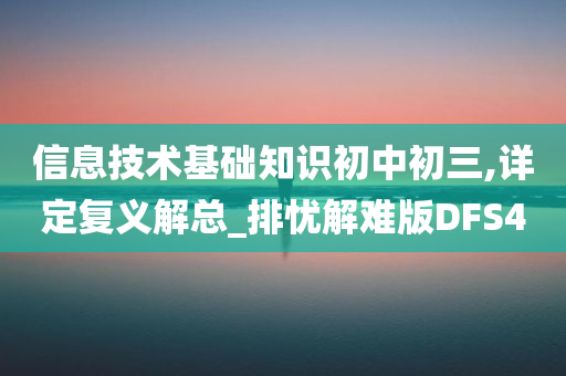 信息技术基础知识初中初三,详定复义解总_排忧解难版DFS4