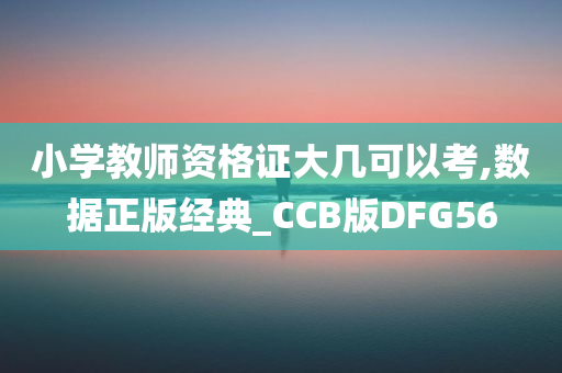 小学教师资格证大几可以考,数据正版经典_CCB版DFG56