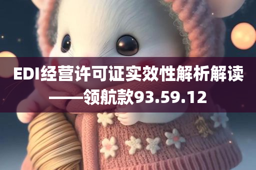 EDI经营许可证实效性解析解读——领航款93.59.12