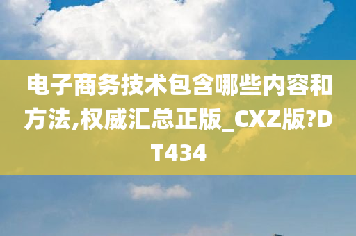 电子商务技术包含哪些内容和方法,权威汇总正版_CXZ版?DT434