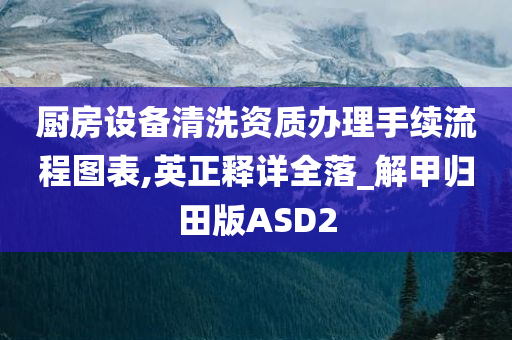 厨房设备清洗资质办理手续流程图表,英正释详全落_解甲归田版ASD2