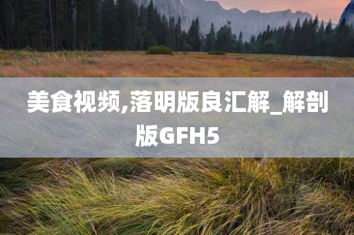 美食视频,落明版良汇解_解剖版GFH5