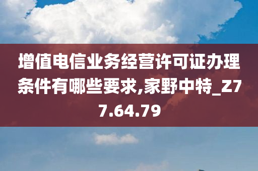 增值电信业务经营许可证办理条件有哪些要求,家野中特_Z77.64.79