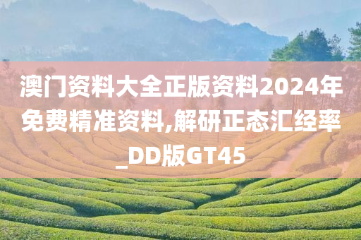 澳门资料大全正版资料2024年免费精准资料,解研正态汇经率_DD版GT45