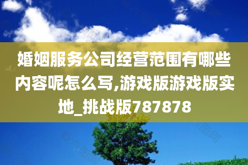 婚姻服务公司经营范围有哪些内容呢怎么写,游戏版游戏版实地_挑战版787878