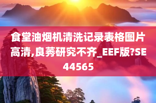 食堂油烟机清洗记录表格图片高清,良莠研究不齐_EEF版?SE44565