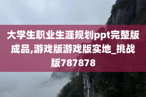 大学生职业生涯规划ppt完整版成品,游戏版游戏版实地_挑战版787878