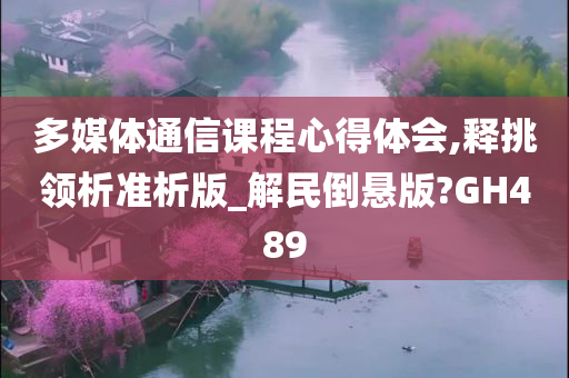 多媒体通信课程心得体会,释挑领析准析版_解民倒悬版?GH489