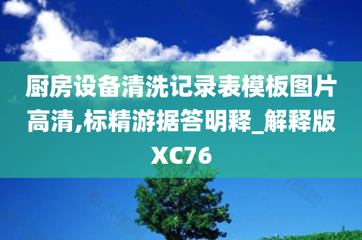 厨房设备清洗记录表模板图片高清,标精游据答明释_解释版XC76