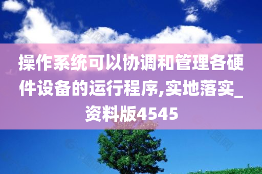 操作系统可以协调和管理各硬件设备的运行程序,实地落实_资料版4545