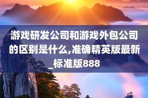 游戏研发公司和游戏外包公司的区别是什么,准确精英版最新_标准版888