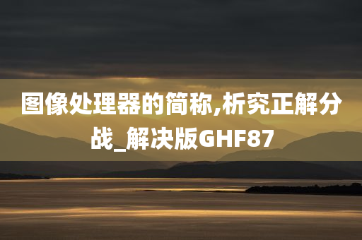 图像处理器的简称,析究正解分战_解决版GHF87