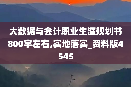 大数据与会计职业生涯规划书800字左右,实地落实_资料版4545