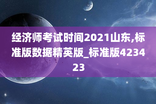 经济师考试时间2021山东,标准版数据精英版_标准版423423