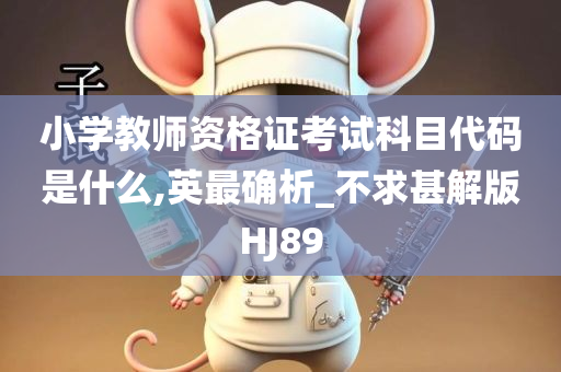 小学教师资格证考试科目代码是什么,英最确析_不求甚解版HJ89