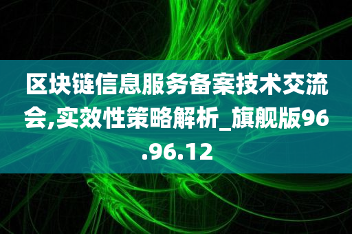 区块链信息服务备案技术交流会,实效性策略解析_旗舰版96.96.12