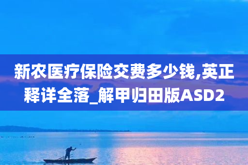 新农医疗保险交费多少钱,英正释详全落_解甲归田版ASD2