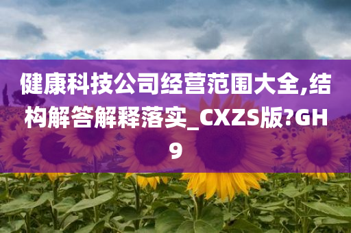 健康科技公司经营范围大全,结构解答解释落实_CXZS版?GH9