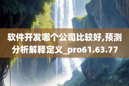 软件开发哪个公司比较好,预测分析解释定义_pro61.63.77