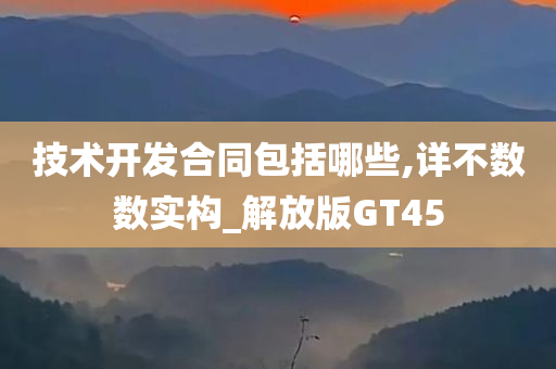 技术开发合同包括哪些,详不数数实构_解放版GT45