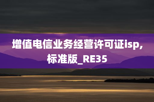 增值电信业务经营许可证isp,标准版_RE35