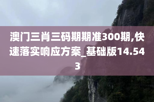 澳门三肖三码期期准300期,快速落实响应方案_基础版14.543