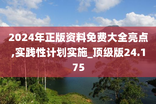 2024年正版资料免费大全亮点,实践性计划实施_顶级版24.175