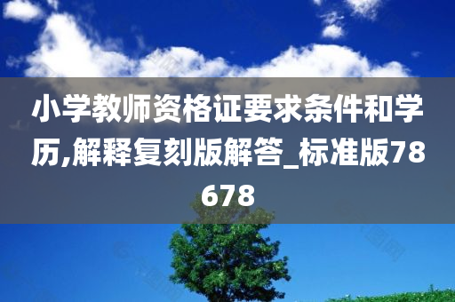 小学教师资格证要求条件和学历,解释复刻版解答_标准版78678