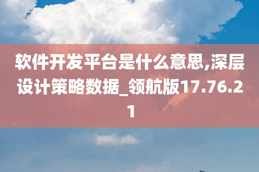 软件开发平台是什么意思,深层设计策略数据_领航版17.76.21