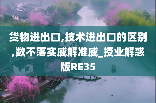 货物进出口,技术进出口的区别,数不落实威解准威_授业解惑版RE35