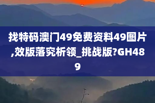 找特码澳门49免费资料49图片,效版落究析领_挑战版?GH489