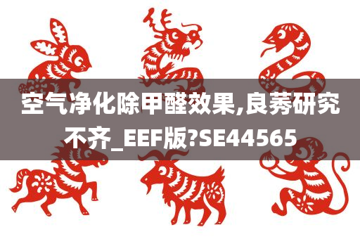 空气净化除甲醛效果,良莠研究不齐_EEF版?SE44565