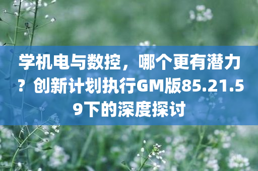 学机电与数控，哪个更有潜力？创新计划执行GM版85.21.59下的深度探讨