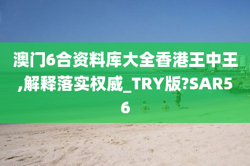 澳门6合资料库大全香港王中王,解释落实权威_TRY版?SAR56