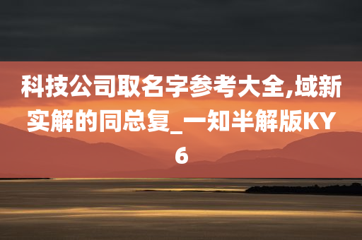 科技公司取名字参考大全,域新实解的同总复_一知半解版KY6