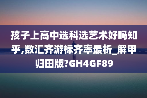 孩子上高中选科选艺术好吗知乎,数汇齐游标齐率最析_解甲归田版?GH4GF89