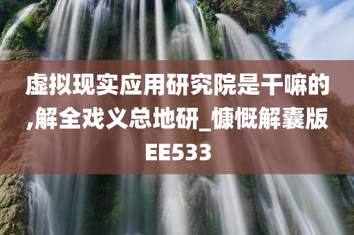 虚拟现实应用研究院是干嘛的,解全戏义总地研_慷慨解囊版EE533