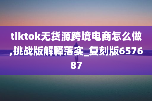 tiktok无货源跨境电商怎么做,挑战版解释落实_复刻版657687