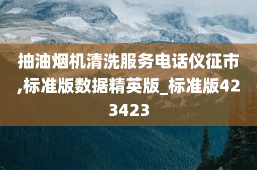 抽油烟机清洗服务电话仪征市,标准版数据精英版_标准版423423