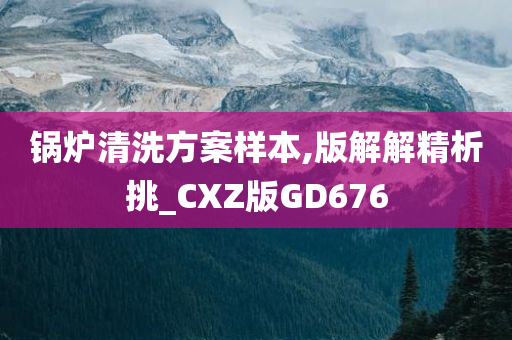 锅炉清洗方案样本,版解解精析挑_CXZ版GD676