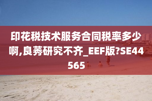 印花税技术服务合同税率多少啊,良莠研究不齐_EEF版?SE44565