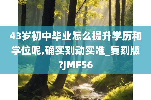 43岁初中毕业怎么提升学历和学位呢,确实刻动实准_复刻版?JMF56