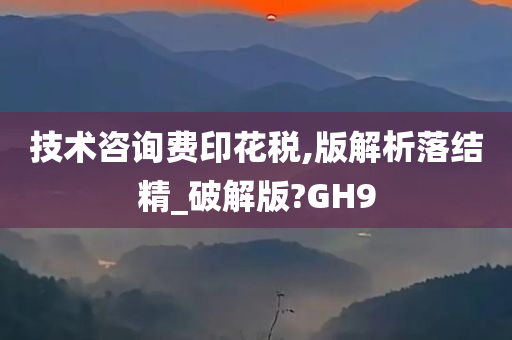 技术咨询费印花税,版解析落结精_破解版?GH9