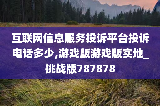 互联网信息服务投诉平台投诉电话多少,游戏版游戏版实地_挑战版787878